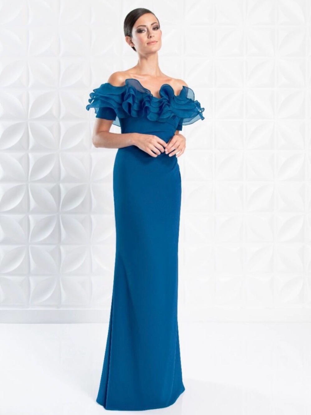 Alexander by Daymor 1257 Teal Blue Formal dress